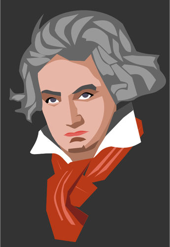 Vektor-Illustration, PortrÃ¤t von Ludwig van Beethoven
