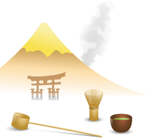 JaponezÄƒ ceai scena de desen vector