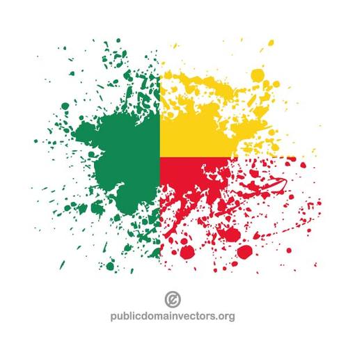 Flaga Beninu w odpryskÃ³w farby