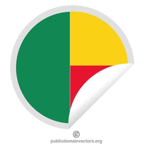 OkrÄ…gÅ‚e naklejki z flaga Beninu