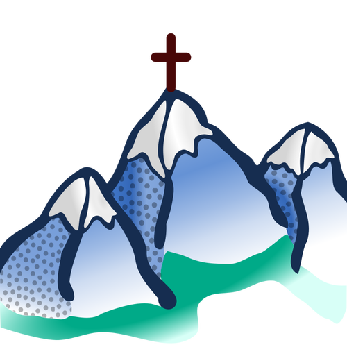 Holly gunung dengan salib