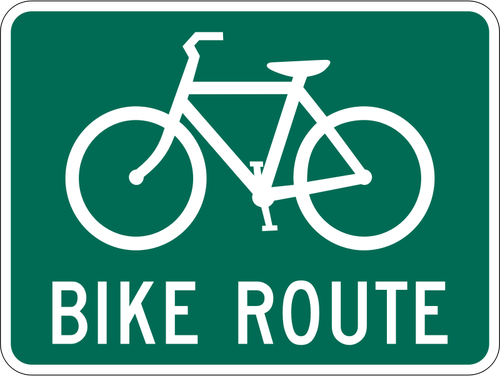 Vector Illustrasjon av sykkel rute trafikkskilt