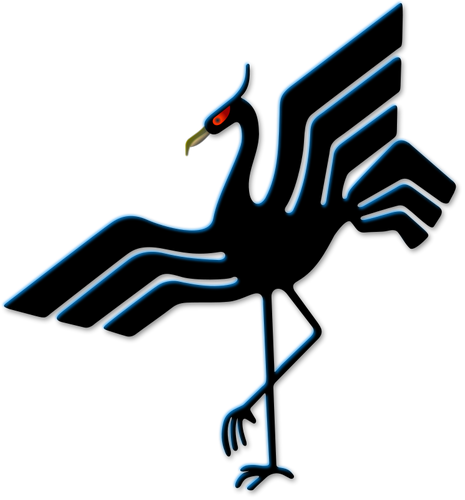Imagem de vetor de emblema de pÃ¡ssaro preto
