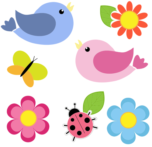 Fleurs et oiseaux