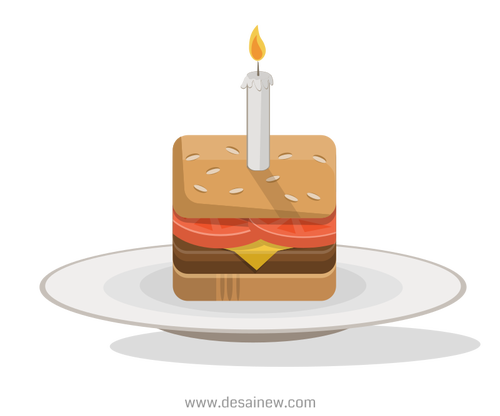Geburtstag-Burger-Vektor-ClipArt