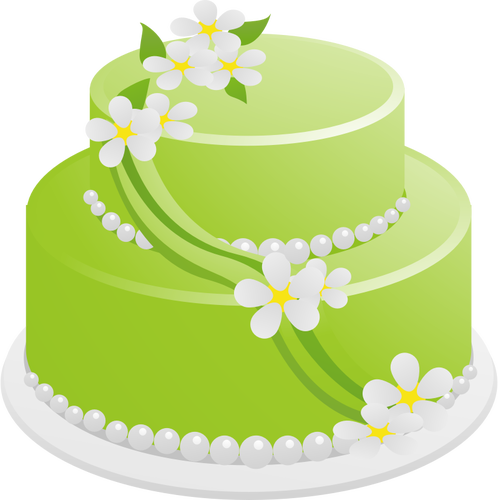 Vektortegning grÃ¸nne bursdag kake