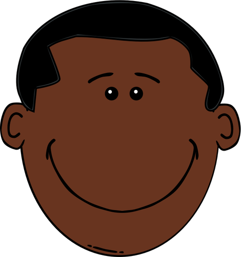 Kartun kepala anak laki-laki Afro-Amerika