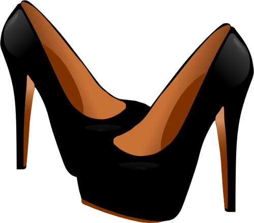 Grafica vectoriala de toc Ã®nalt negru doamnelor pantofi