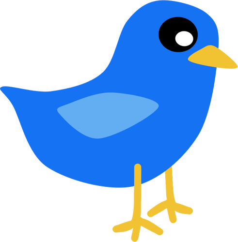 Eenvoudige blauwe vogel vector afbeelding
