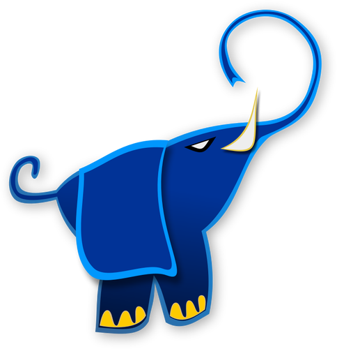 Desenho de vetores elefante abstrato azul