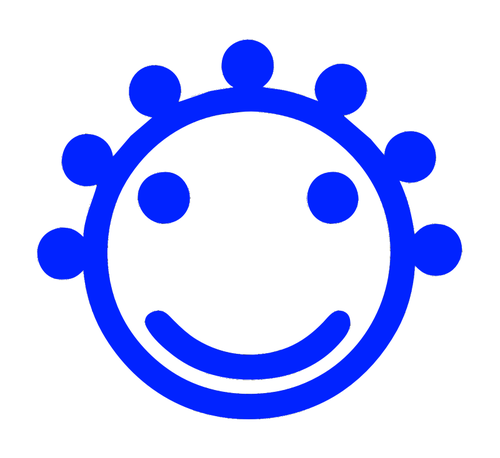Vector de cara azul sonriente icono dibujo