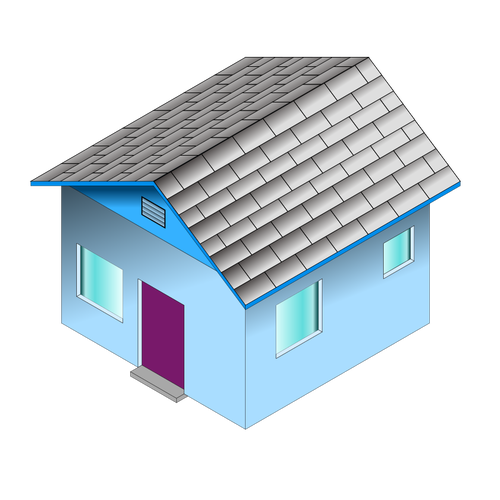 Pequena casa azul