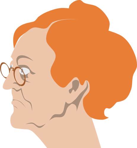 Old woman with glasses vector clip art