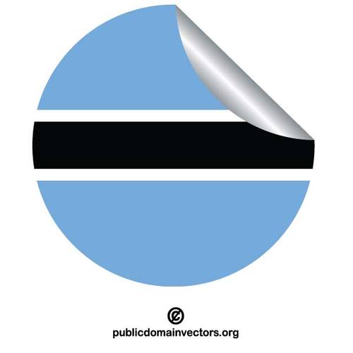Etiqueta engomada redonda con la bandera de Botsuana