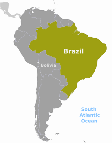 Brazylia lokalizacja mapa wektorowa