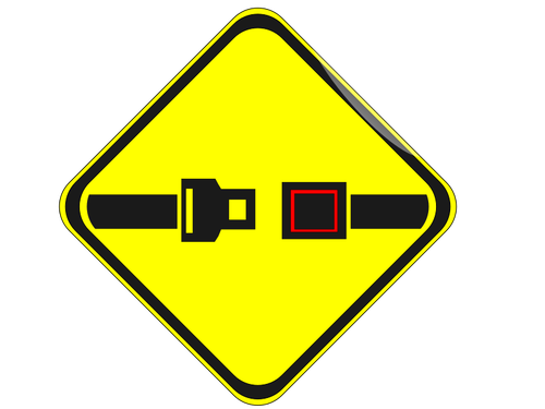 Buckle up road symbol