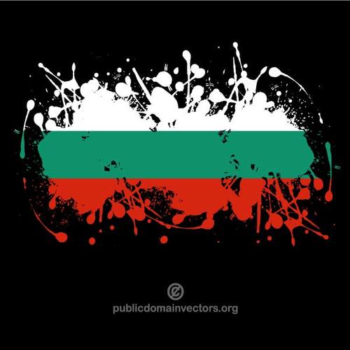 MÃ¥lade flagga Bulgarien pÃ¥ svart bakgrund