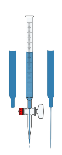 Arte di clip del tubo di vetro graduato con rubinetto ad una estremitÃ 