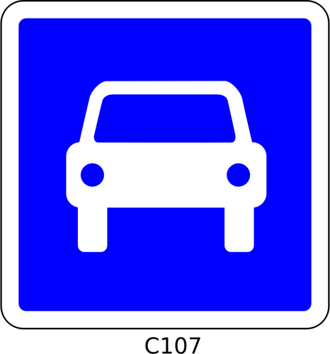 Imagem vetorial de automÃ³veis sÃ³ azul quadrado francÃªs roadsign
