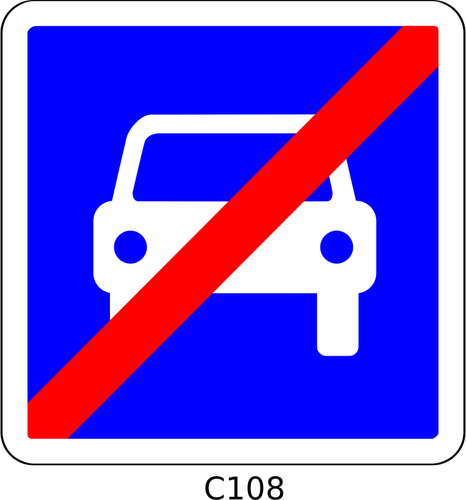 Illustration vectorielle de fin de route rÃ©glementÃ©e roadsign