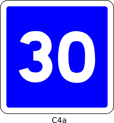 limite de vitesse de 30 mi/h bleu illustration vectorielle de roadsign carrÃ© FranÃ§ais