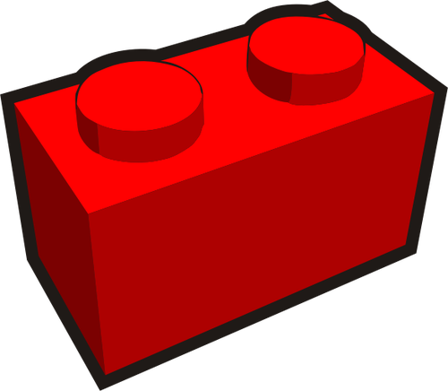 IlustraciÃ³n de vector rojo de 1 x 2 infantil ladrillo elemento