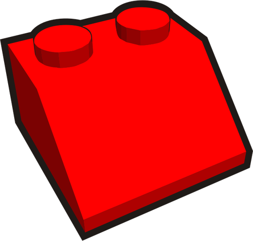 vector de elemento rojo ladrillo 1 x 2 inclinado infantil dibujo