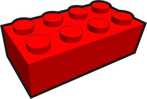 IlustraciÃ³n de vector rojo 2 x 4 infantil ladrillo elemento