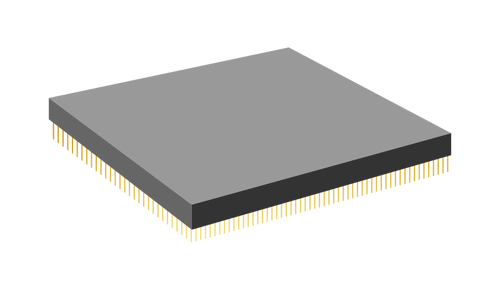 CPU con grÃ¡ficos vectoriales oro alfileres