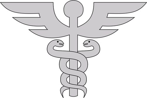 Simbolo della medicina grigio