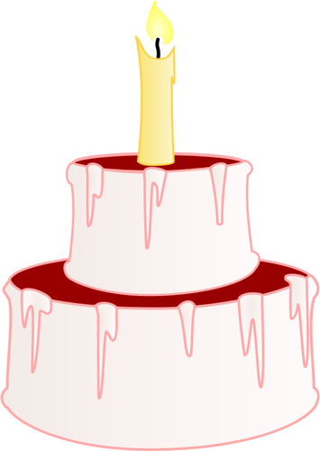 Vector Illustrasjon av liten kake med kirsebÃ¦r pÃ¥ toppen