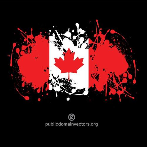 Kanadensisk flagga med blÃ¤ck sprut