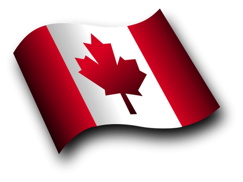 Bandera ondeando canadiense vector imagen