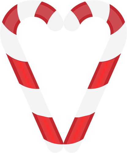 Heart shape made of candy canes