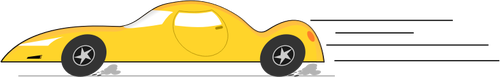 Clipart vetorial de carro cartoon amarelo