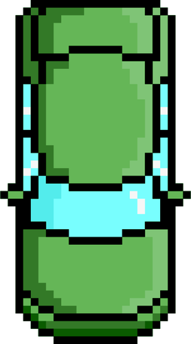 Grafika wektorowa zielony samochÃ³d pixel art