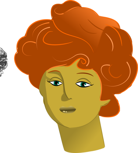 Rote Haare weiblichen PortrÃ¤t Vektor-ClipArt