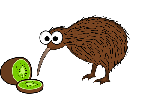Kiwivogel met kiwi 