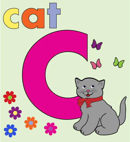 Kat met alfabet letter C