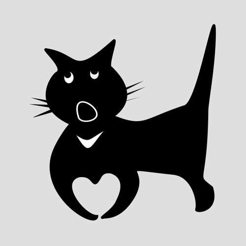 Schwarz Cartoon-Katze
