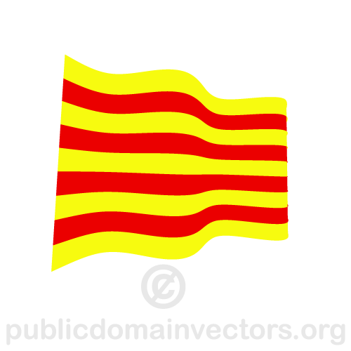 Vector ondulÃ© drapeau de la Catalogne