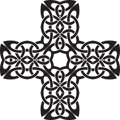Keltische knoop cross in zwart