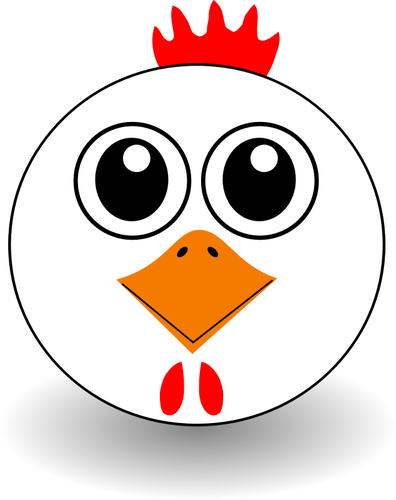 Funny chicken face vector drawing