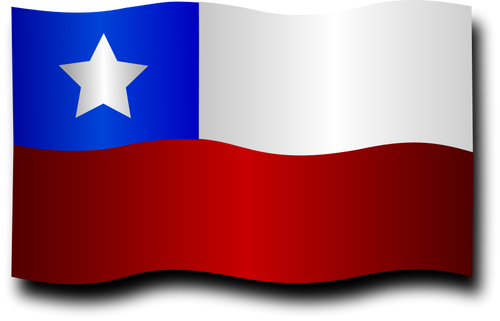 Chilenische Flagge mit Schatten-Vektor-ClipArt