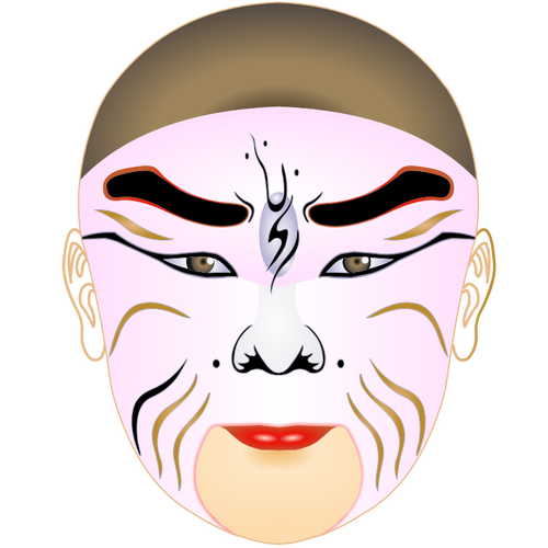 Vector illustration of lady under mask