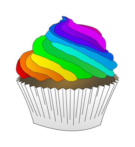 Regenboog cupcake