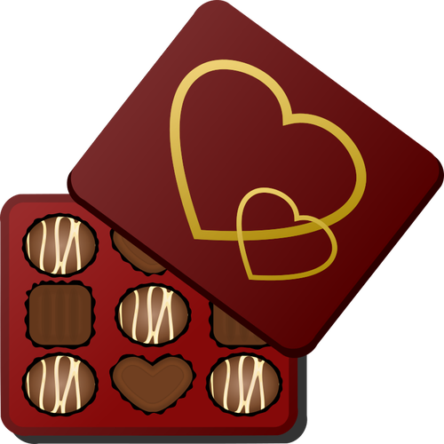 Kwadratowe pudeÅ‚ko czekoladek ilustracji wektorowych