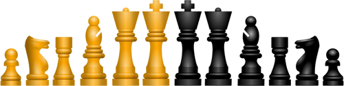 Immagine vettoriale delle figure di scacchi ha ordinato di altezza