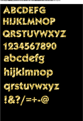 Vektorbild av fancy alfabetet i guld