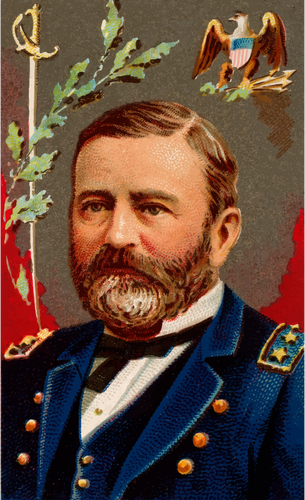 General Grant vektor portrÃ¤tt